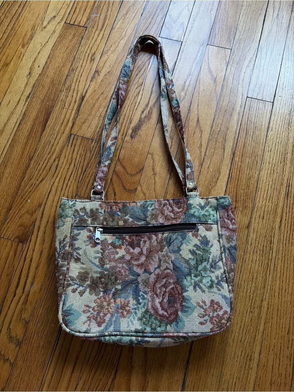Floral Tapestry Shoulder Bag in Multicolor